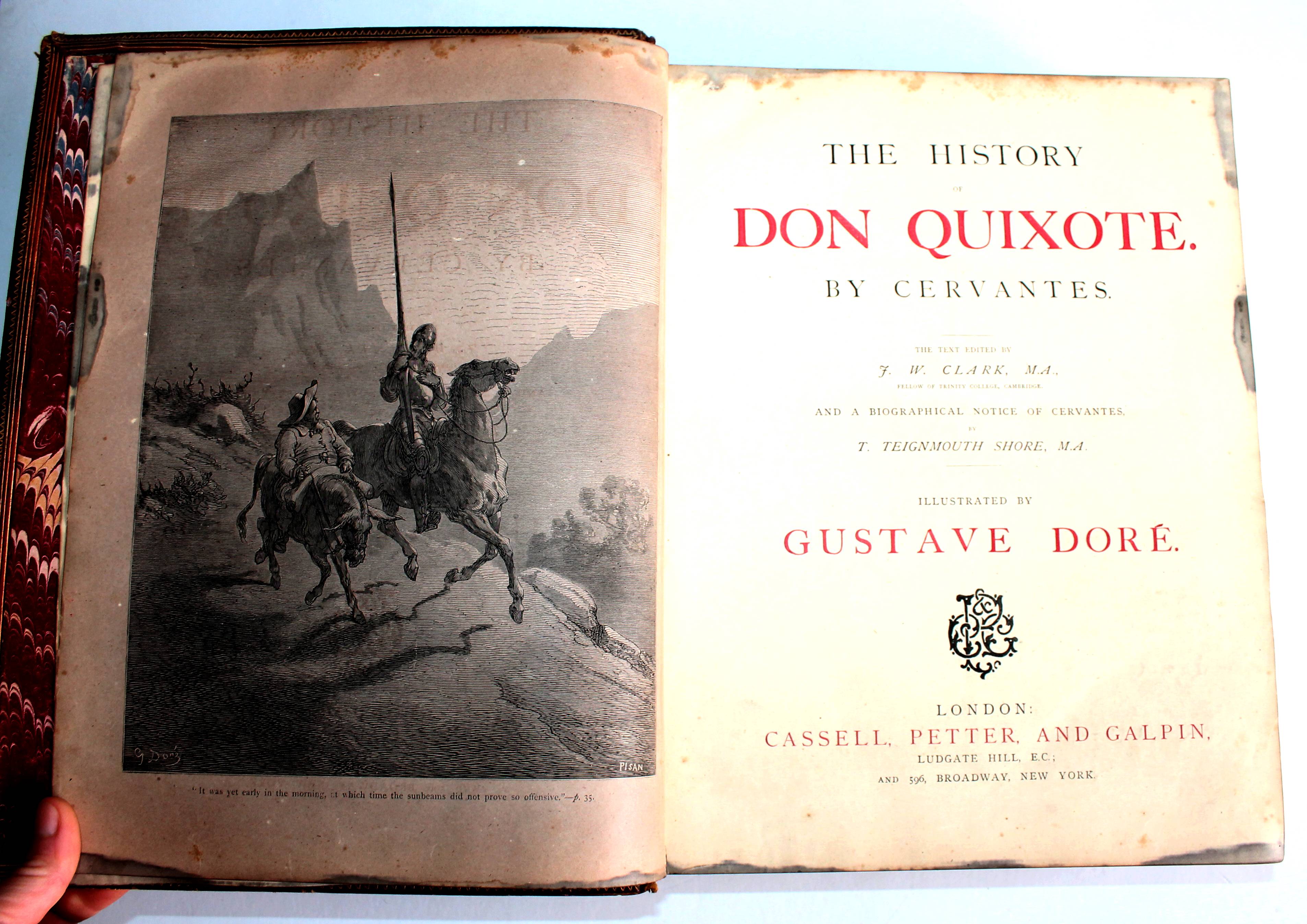 THE HISTORY OF DON QUIXOTE (QUICHOTTE) BY CERVANTES, CLARK, DORE, CASSELL PETTER / ANCIEN LIVRE DE COLLECTION [Near Fine] [Hardcover]