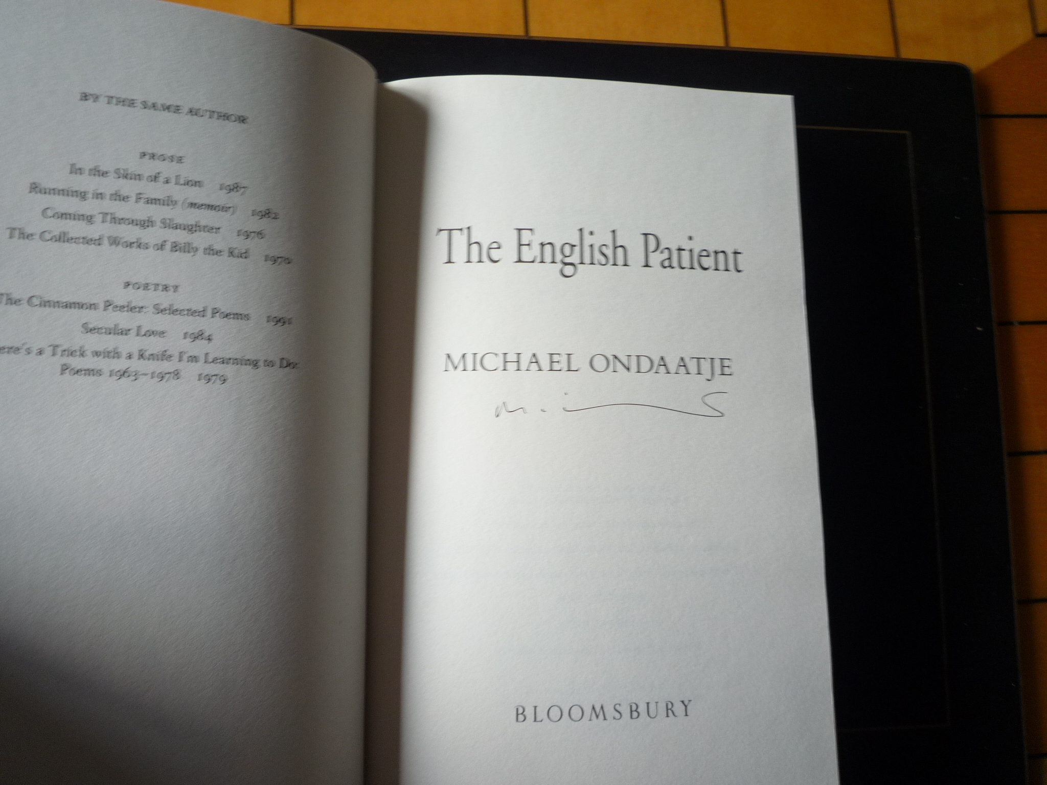 The English Patient (signed) de ONDAATJE, Michael: Firmado por el autor |  Shellhouse Books