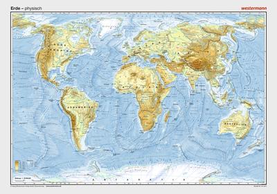 Posterkarten Geographie: Erde: physisch
