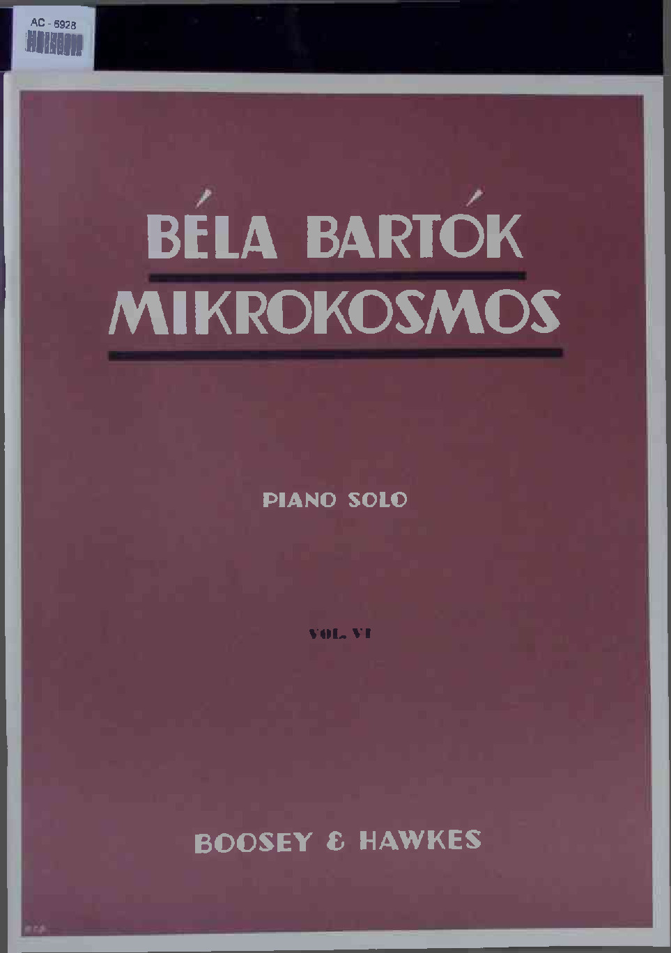 Bela Bartok. Mikrokosmos. Progressive piano pieces. Vol. 6, piano solo - Bartok, Bela