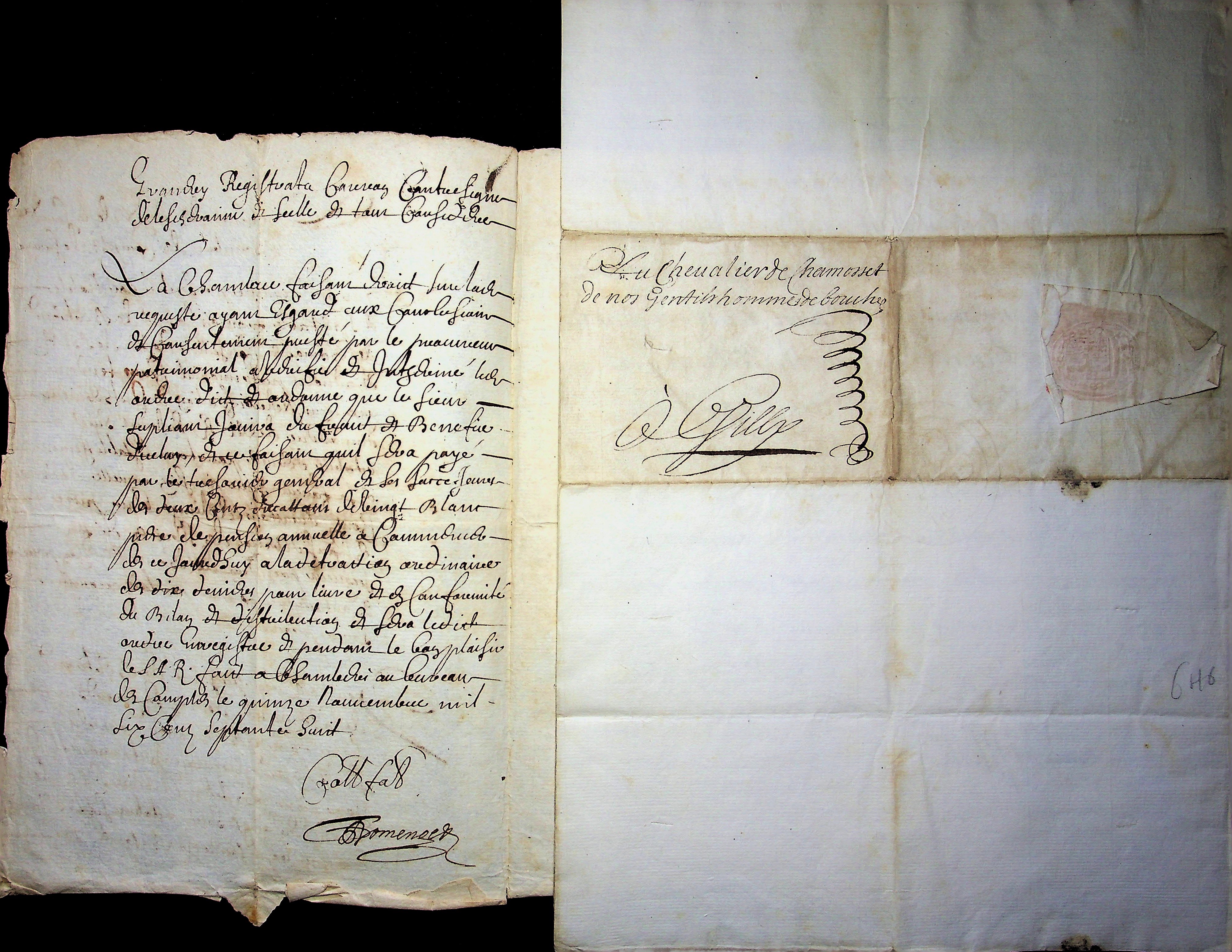 Lettre signée [Savoie] Marie-Jeanne-Baptiste de Savoie (1644-1724), duchesse de Savoie, reine de Chypre. [Bon] [Couverture rigide]