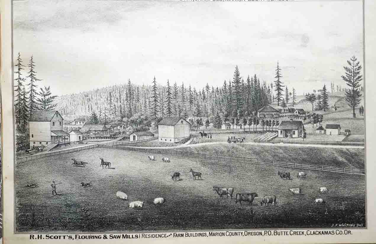 Historical Atlas Map of Marion & Linn Counties, Oregon by Williams