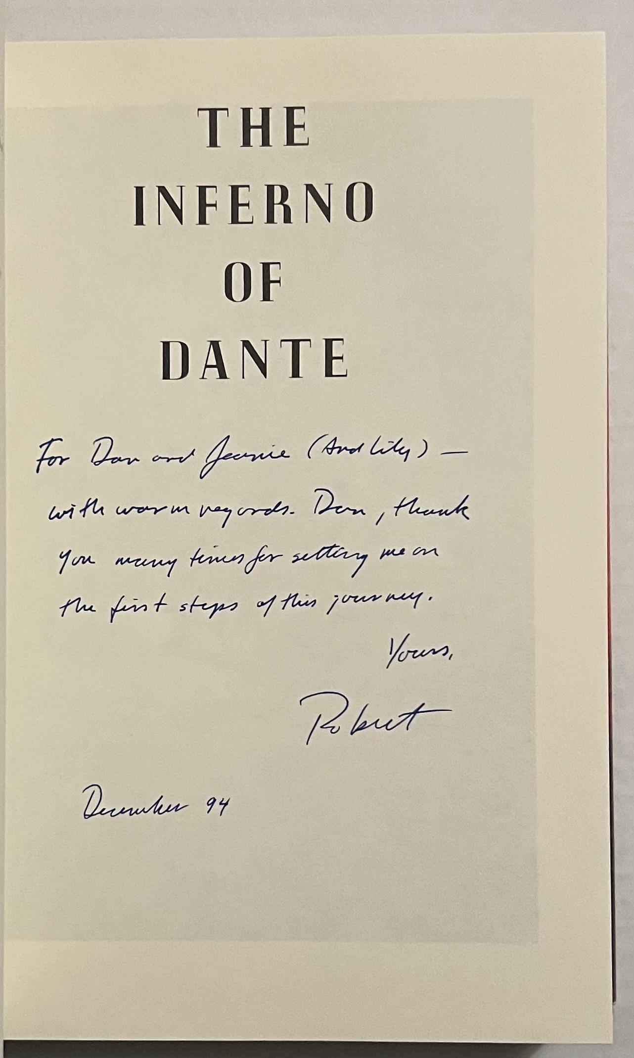 The Inferno Of Dante by Robert Pinsky: Fine Hardcover (1994) 1st ...