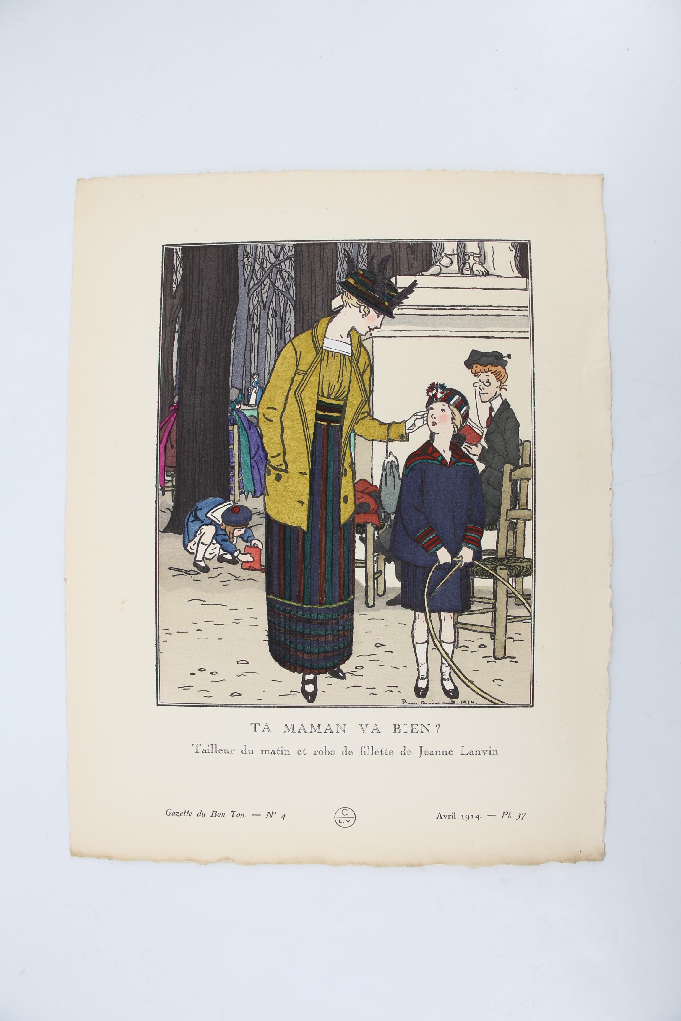 Ta maman va bien ? Tailleur du matin et robe de fillette de Jeanne Lanvin (pl.37, La Gazette du Bon ton, 1914 n°4) Pierre BRISSAUD [ ]