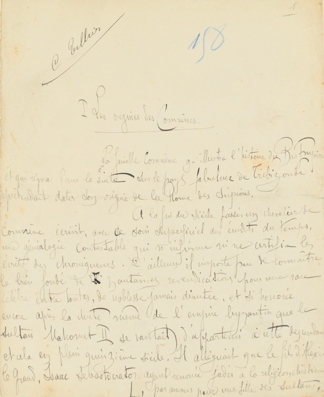 [Signé] [Manuscrit]. Anne Comnène. ADAM (Paul). [ ]
