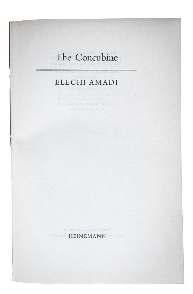 The Concubine [First edition] by AMADI, Elechi: Very Good Hardcover ...