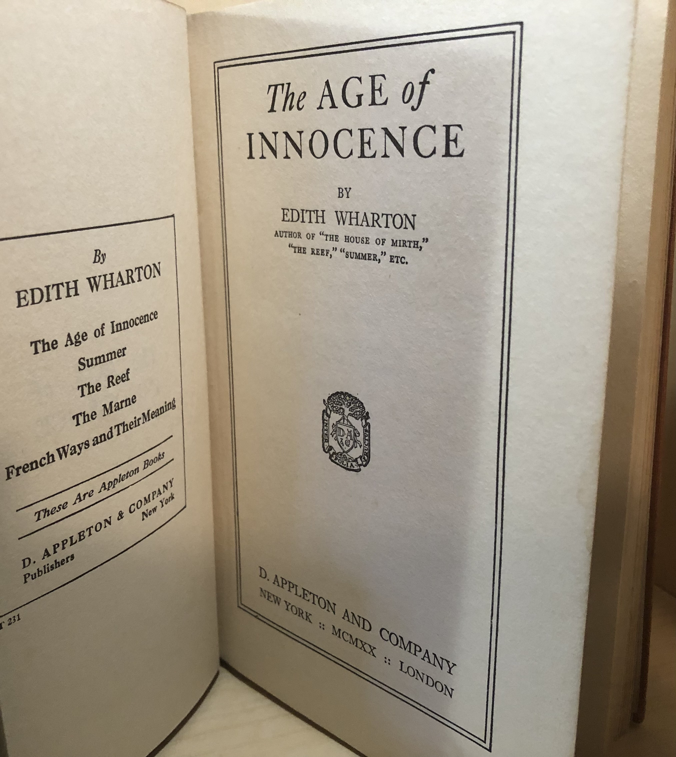 The Age of Innocence by Wharton, Edith: Very Good Hardcover