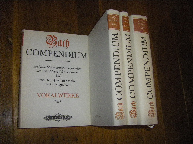 Bach Compendium. Analytisch-bibliographisches Repertorium der Werke Johann Sebastian Bachs (BC). (Band 1): Vokalwerke Teil I - IV (4 Bände) - Schulze, Hans-Joachim/Wolff, Christoph