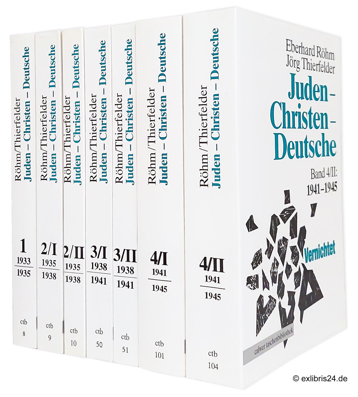 Juden, Christen, Deutsche 193-1945 (alle 4 Bände in 7 Teilbänden) : (Reihe: calwer taschenbibliothek, Band 8, 9, 10, 50, 51,101 und 104) - Röhm, Eberhard; Thierfelder, Jörg