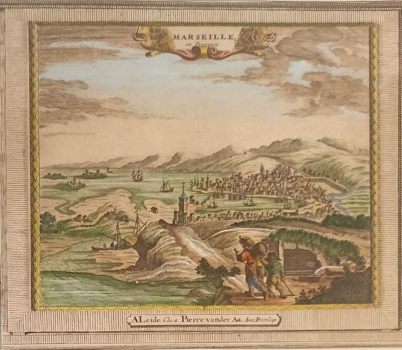 Marseille, en Provence, gravure de VAN DER Aa. GRAVURE - MARSEILLE - Vue générale [ ]