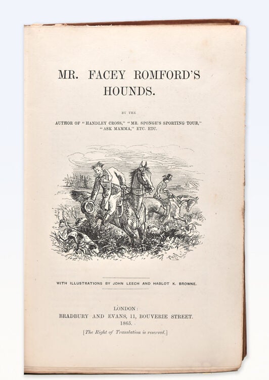 Mr. Facey Romford's Hounds von [Surtees, Robert Smith]: (1865) First ...
