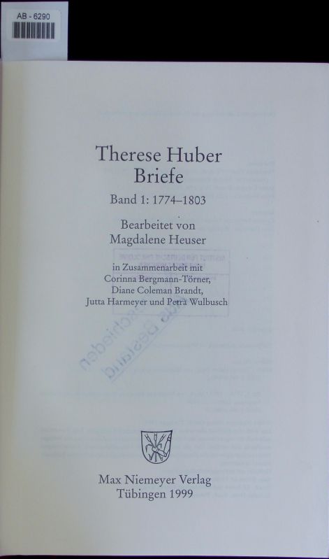 Briefe. 1. Bd - Huber, Therese