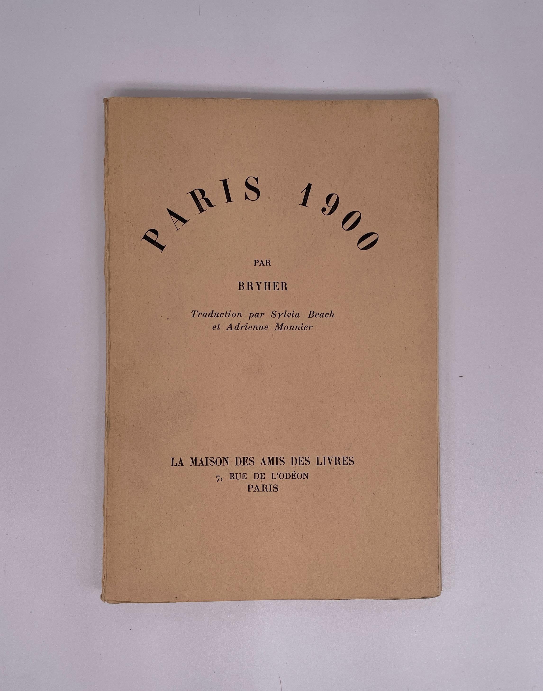 Paris 1900: Traduction par Sylvia Beach et Adrienne Monnier - BRYHER; BEACH, Sylvia & MONNIER, Adrienne (translators)