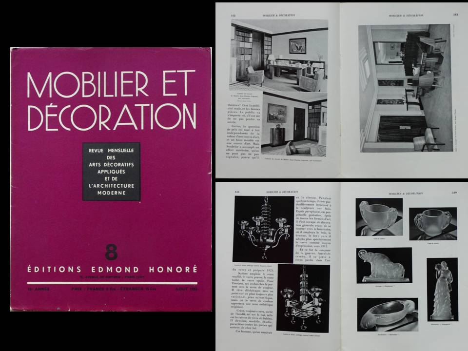 MOBILIER ET DECORATION n°8 1933 SOUBRIER, SABINO, SEREBRIAKOVA, AMELIA PELAEZ [Bon] [Couverture souple]