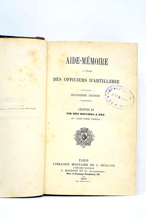 AIDE-MÉMOIRE à l'usage des officiers d'artillerie. | Último