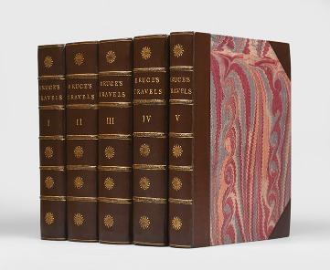 Travels To Discover the Source of the Nile, in the years 1768, 1769, 1770, 1771, 1772, and 1773. In five volumes. - BRUCE, James.