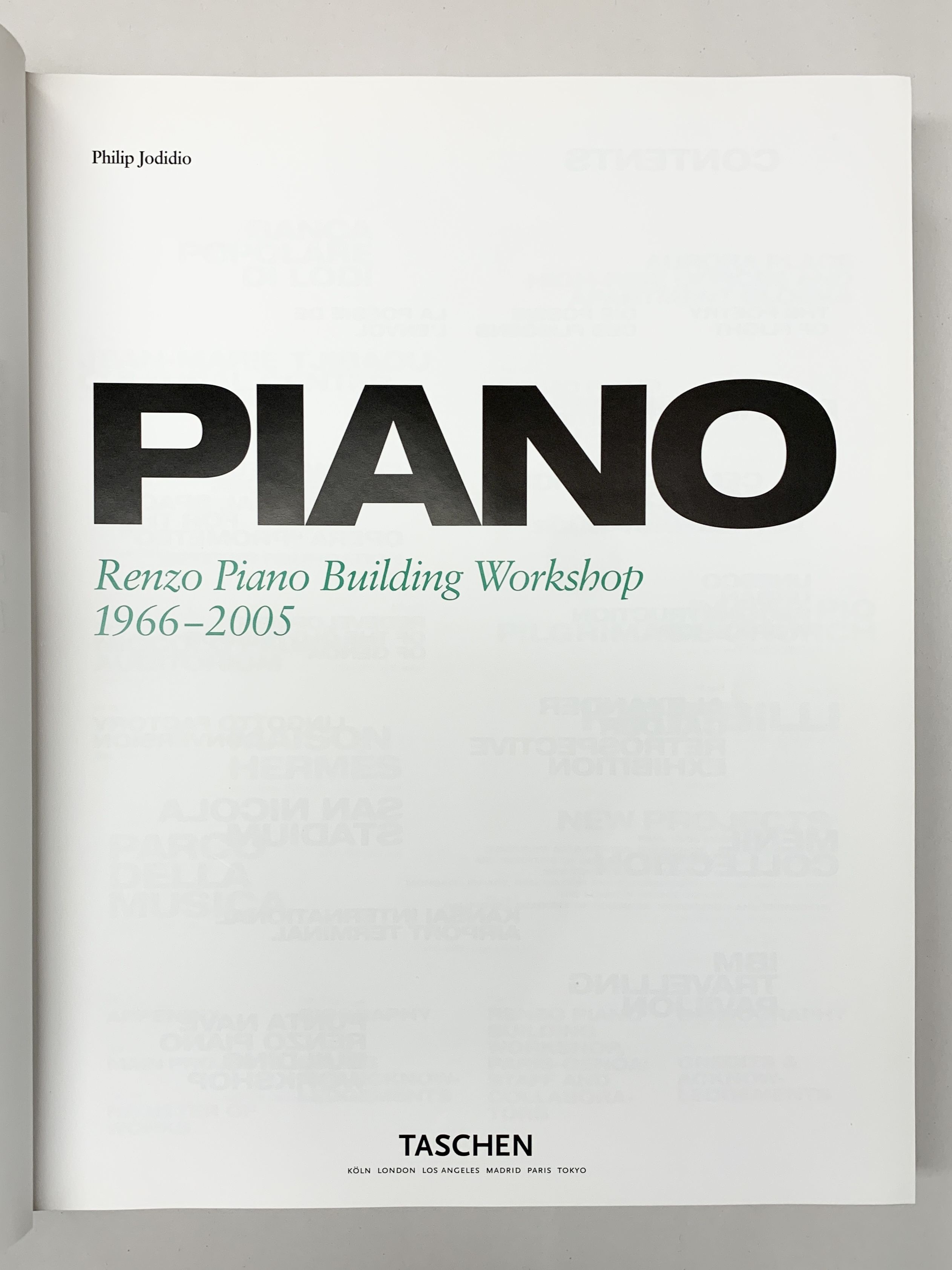 Piano : Renzo Piano Building Workshop 1966-