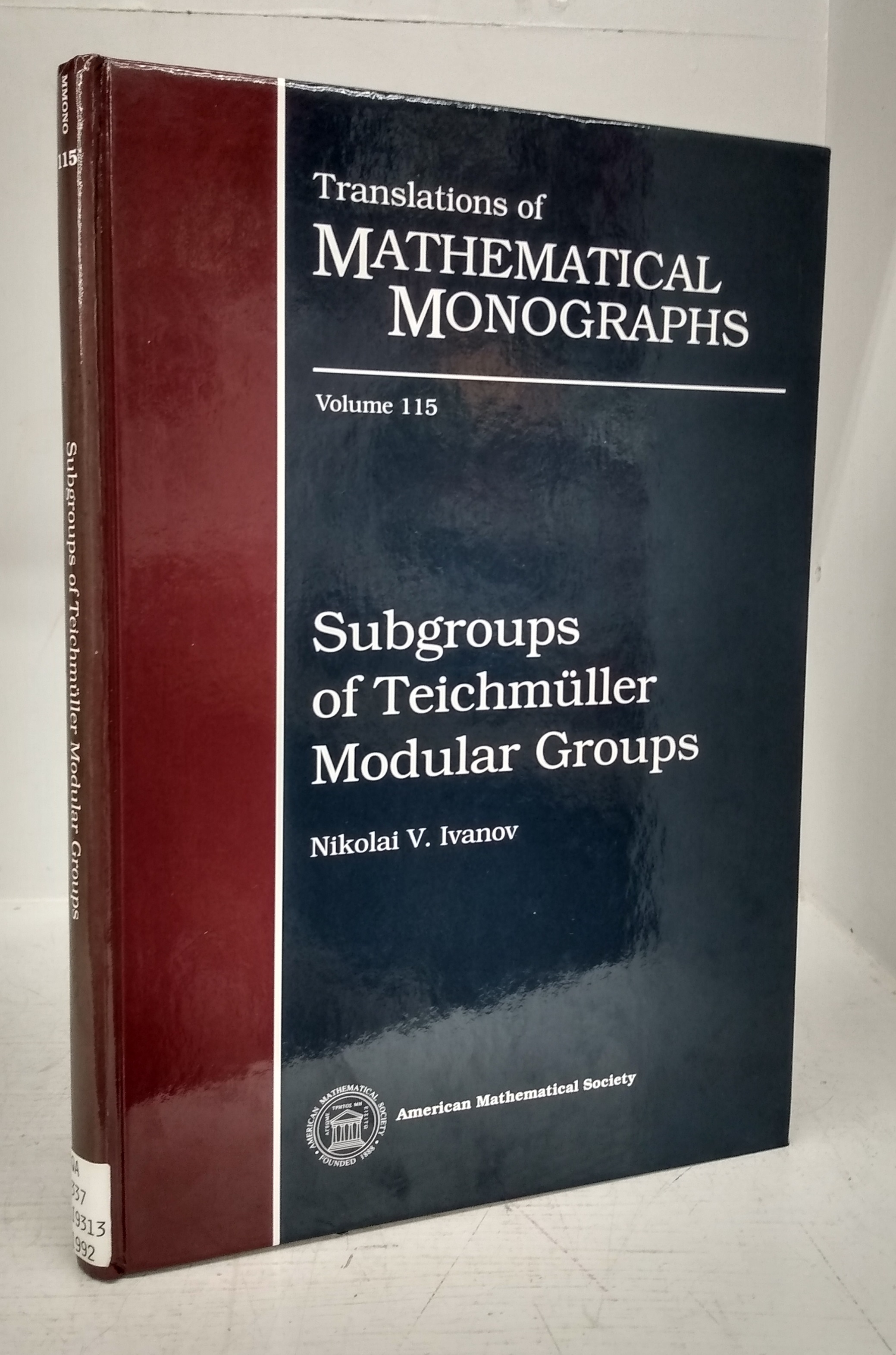 Subgroups of Teichmüller Modular Groups - IVANOV, Nikolai V.