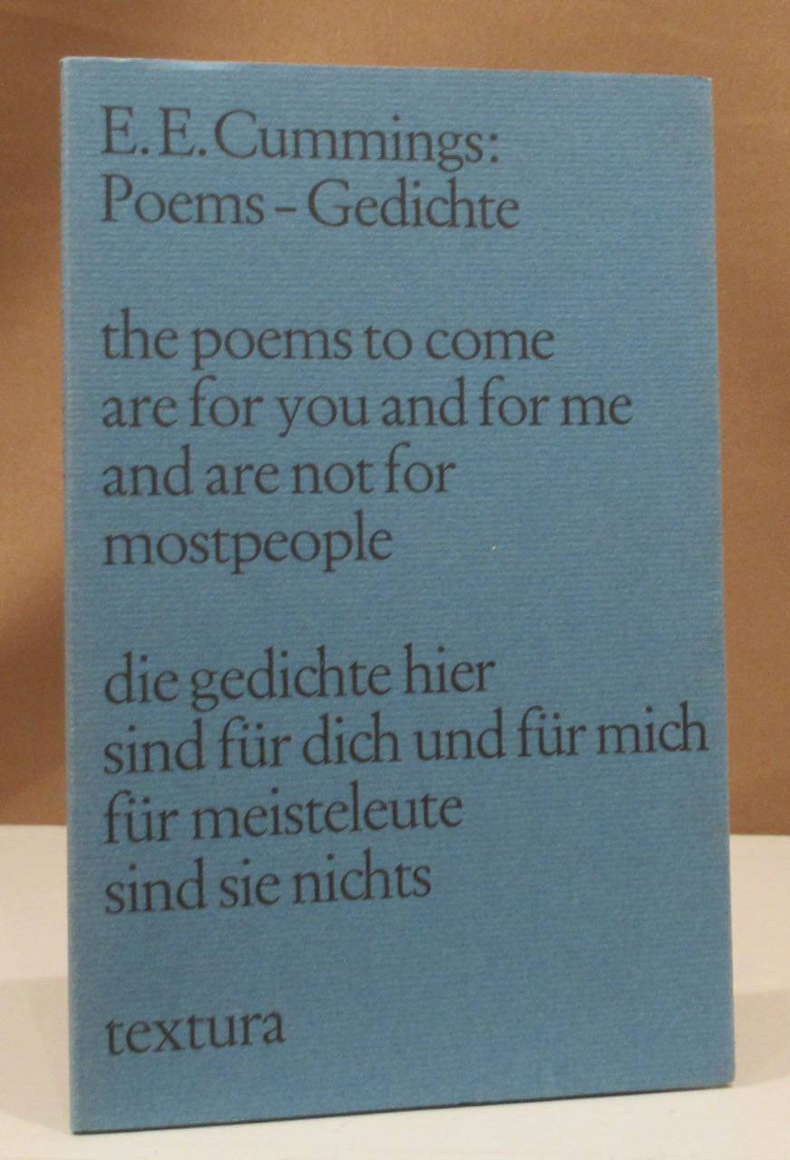 Poems - Gedichte. Auswahl, Übersetzung und Nachwort von Eva Hesse. (deutsch und englisch). - Cummings, E. E. (Edward Eltin).