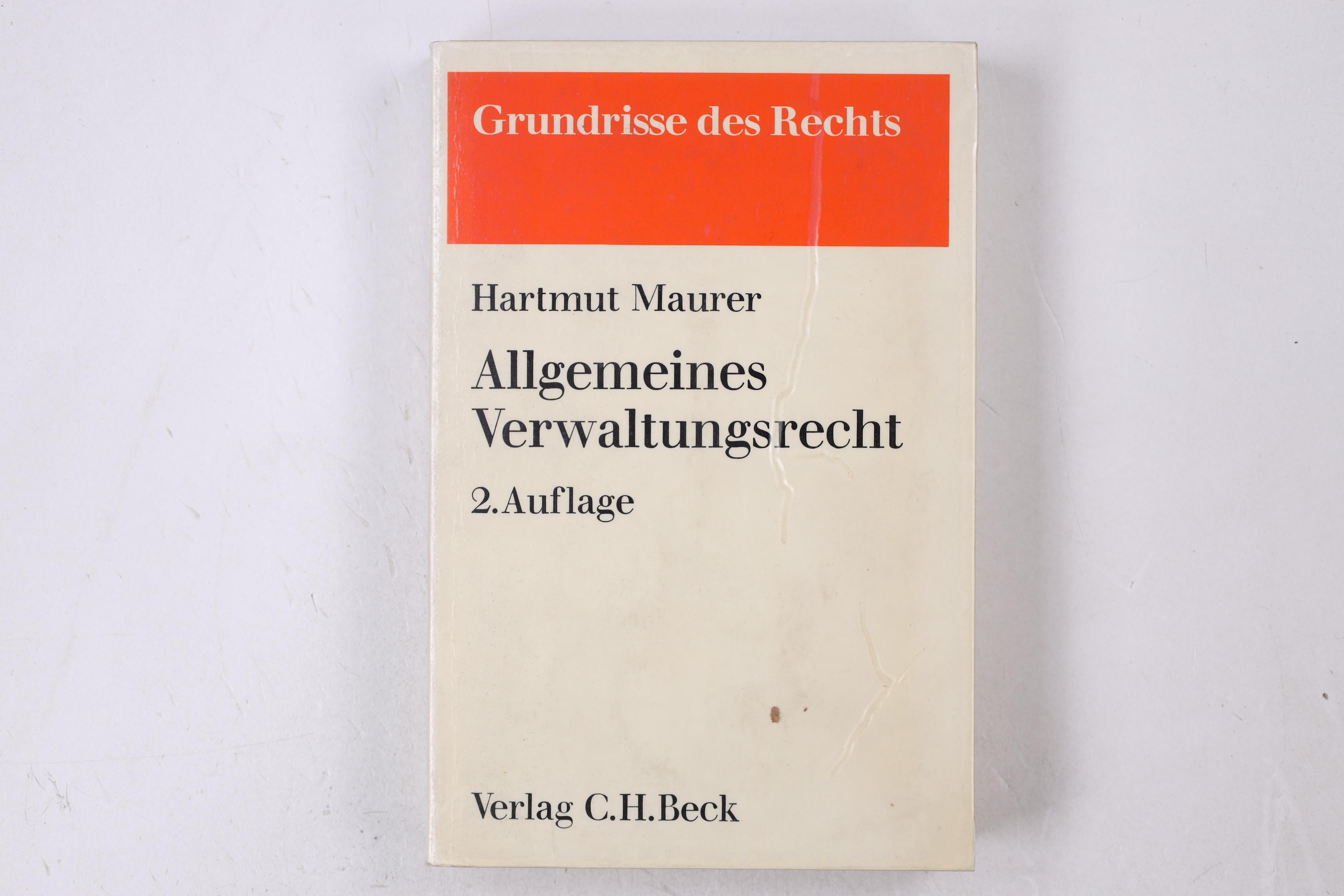 ALLGEMEINES VERWALTUNGSRECHT. - Maurer, Hartmut