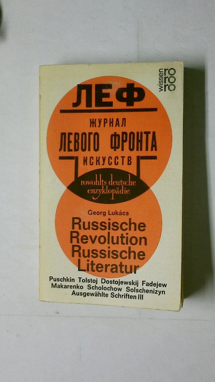 RUSSISCHE LITERATUR RUSSISCHE REVOLUTION. - Lukacs, Georg