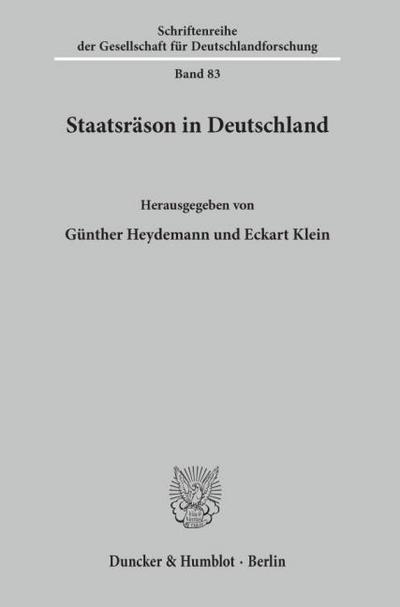 Staatsräson in Deutschland - Günther Heydemann