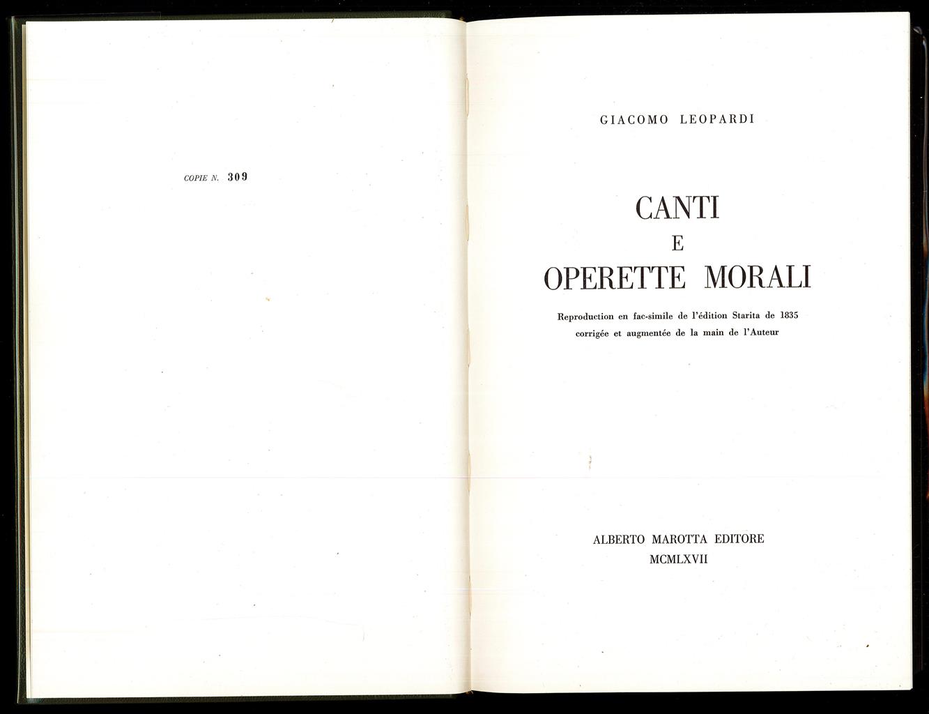Dialoga Con La Morte Nelle Operette Morali Canti e operette morali. Reproduction en fac-simile de l'edition