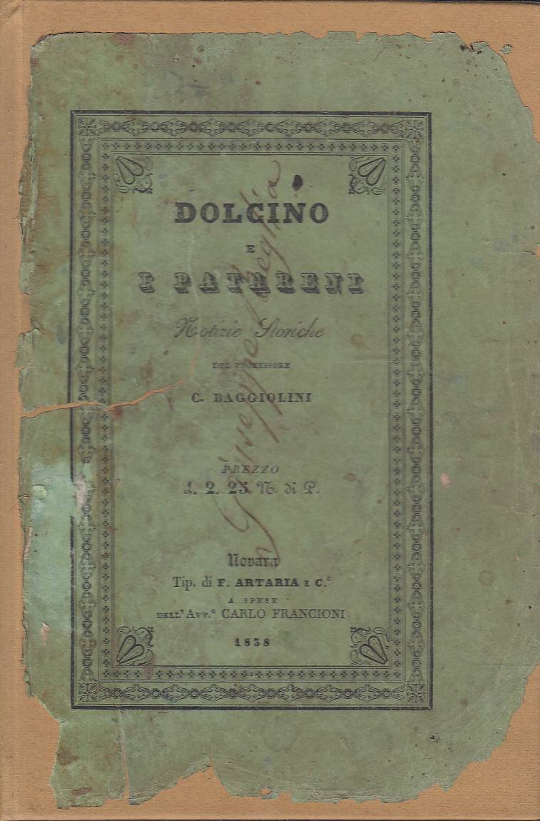 Abebooks Dolcino e i Patareni - Notizie storiche del Prof. C. Baggiolini