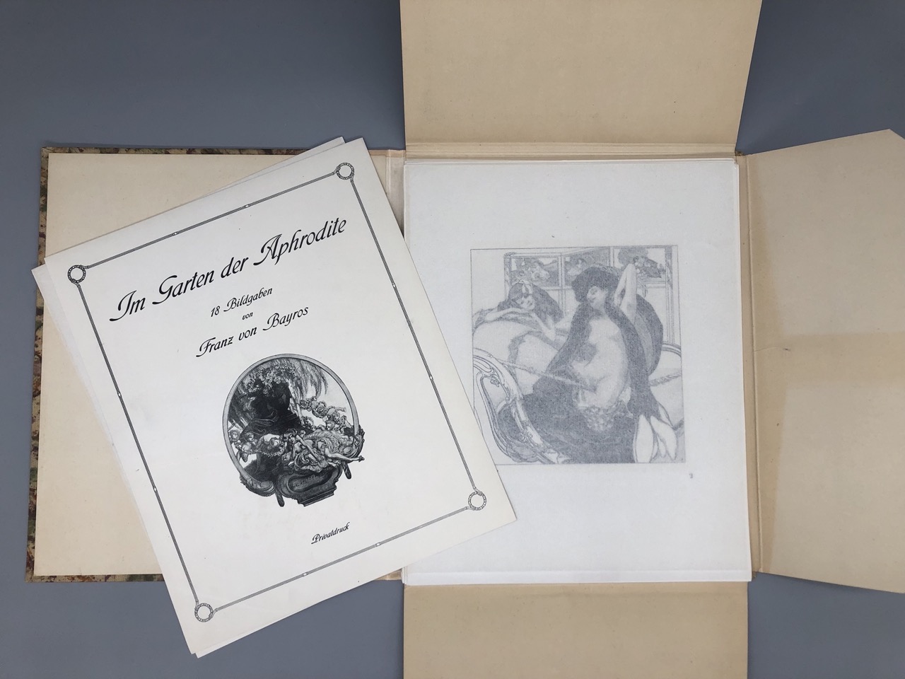Im Garten der Aphrodite. 18 Bildgaben von Franz von Bayros. Mappenwerk
