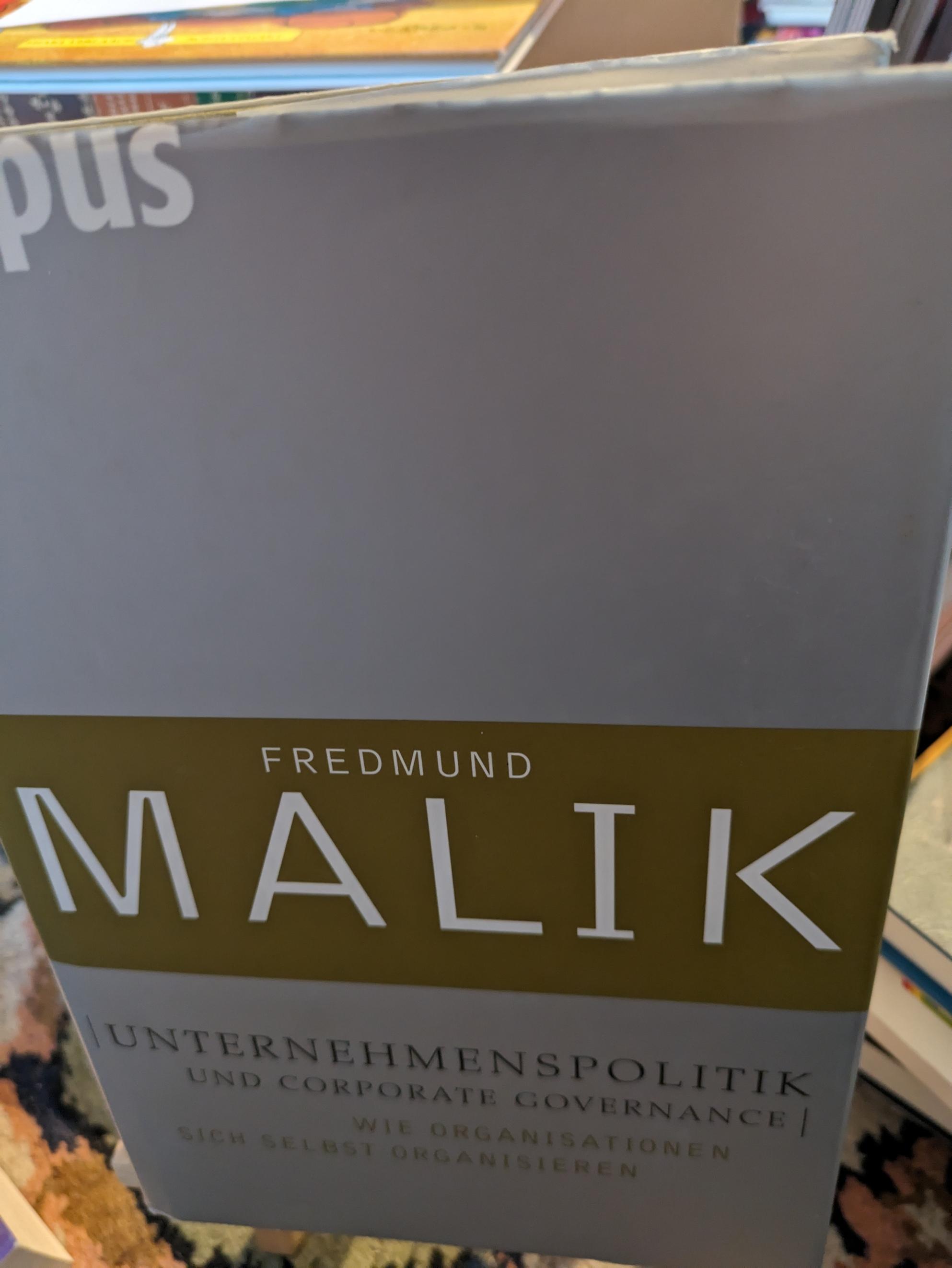 Unternehmenspolitik und Corporate Governance: Wie Organisationen sich selbst organisieren - Malik Fredmund