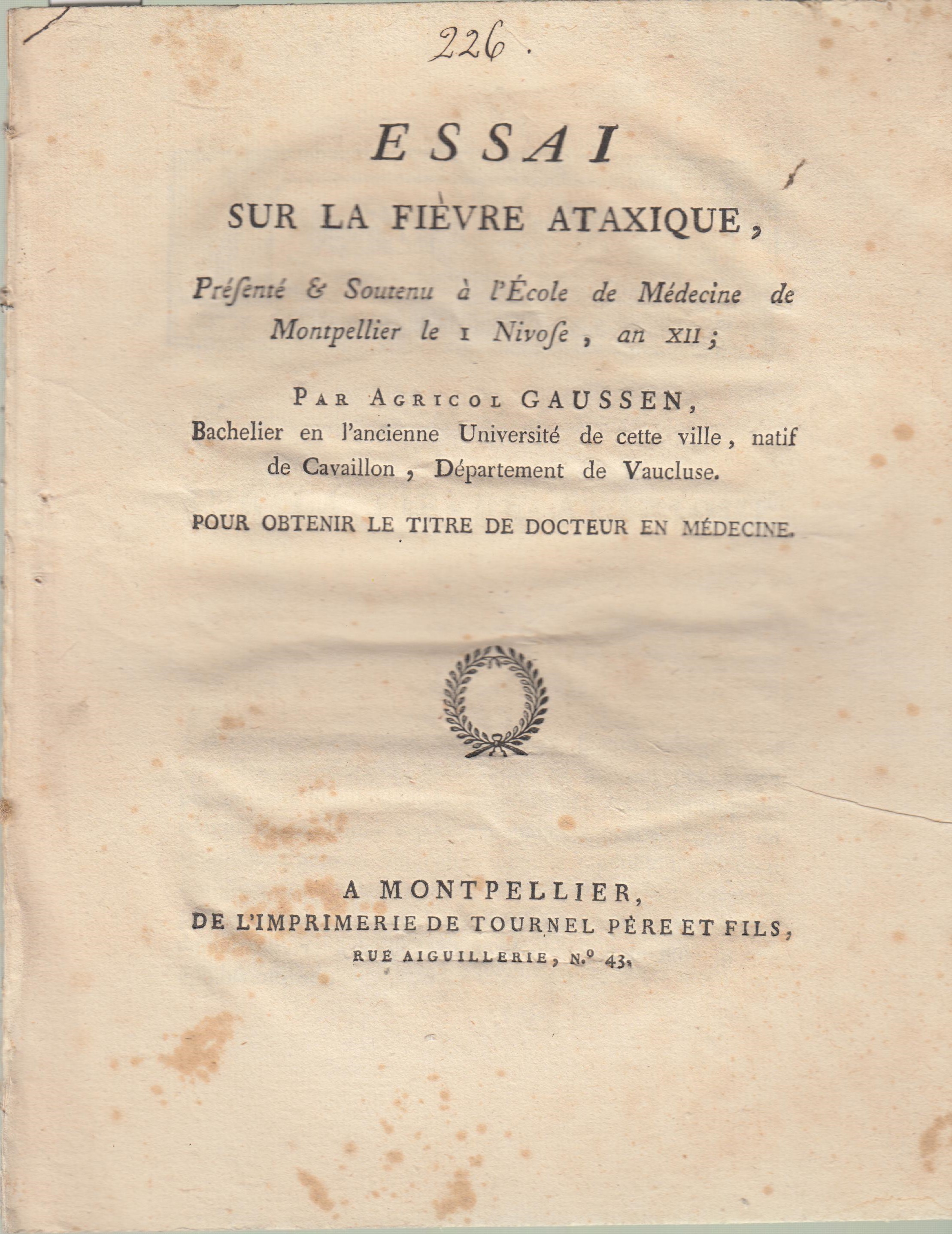 Essai Sur La FièVre…