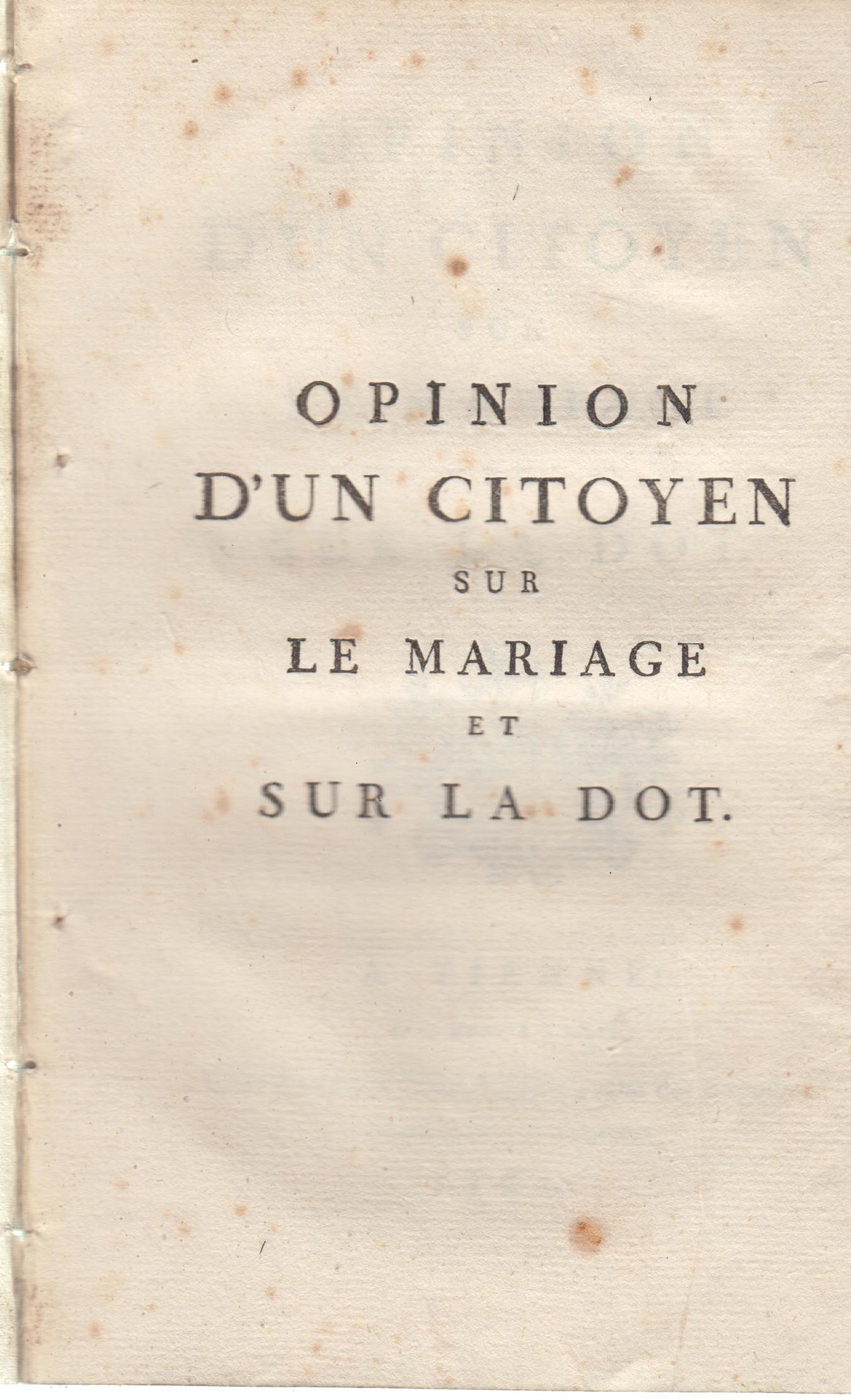 Opinion D'un Citoye…