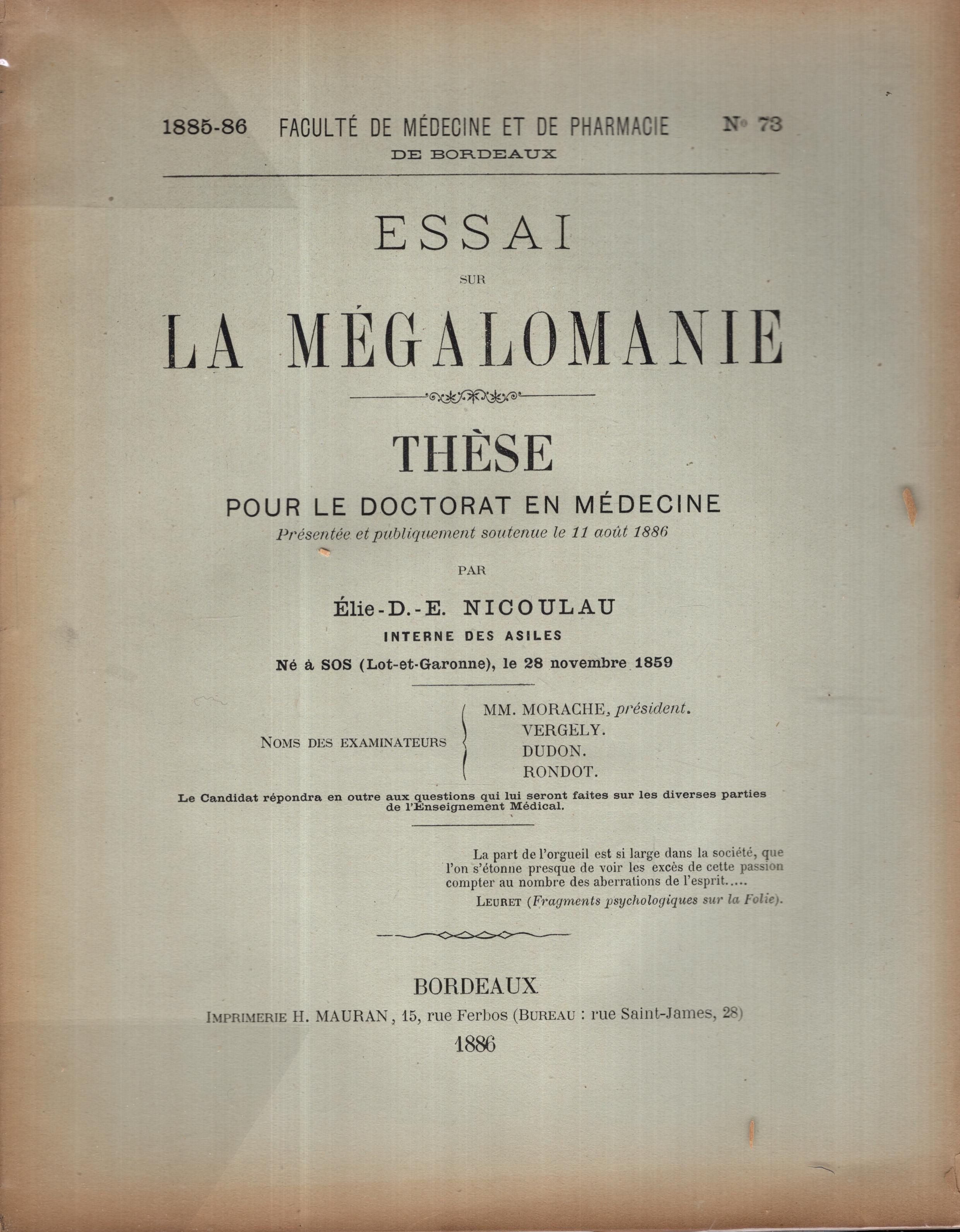 Essai Sur La MéGalo…