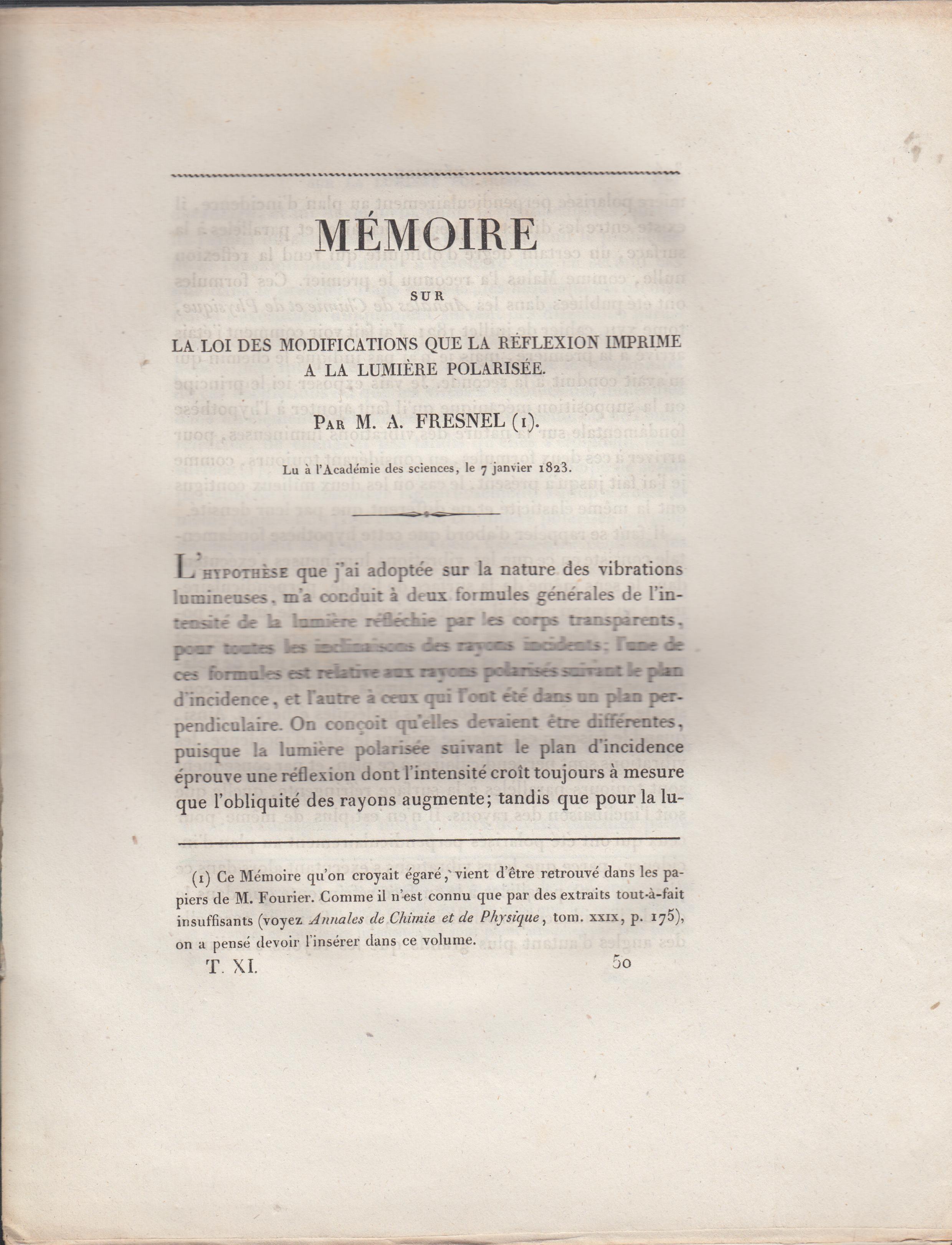 MéMoire Sur La Loi …