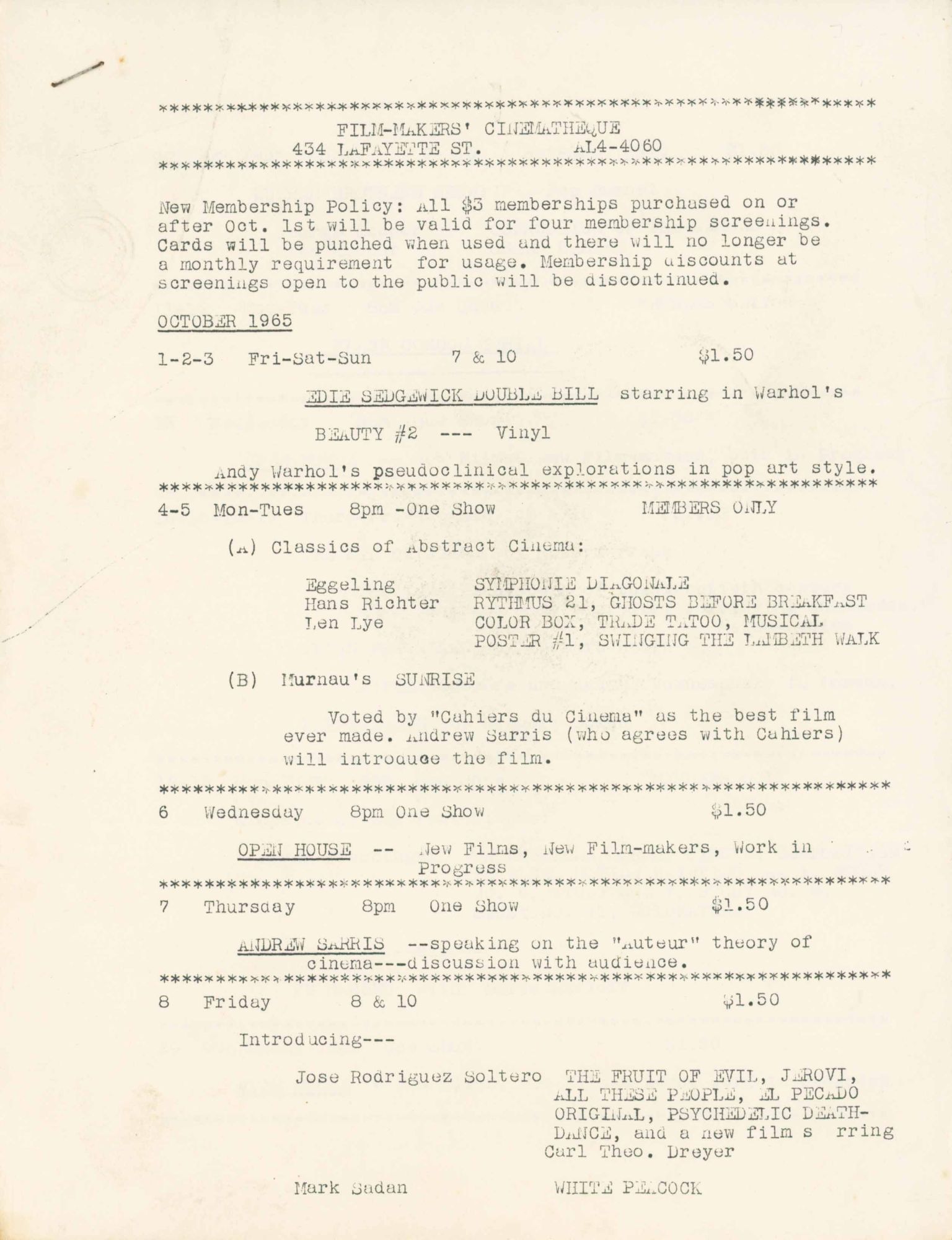 October 1965 Progra…