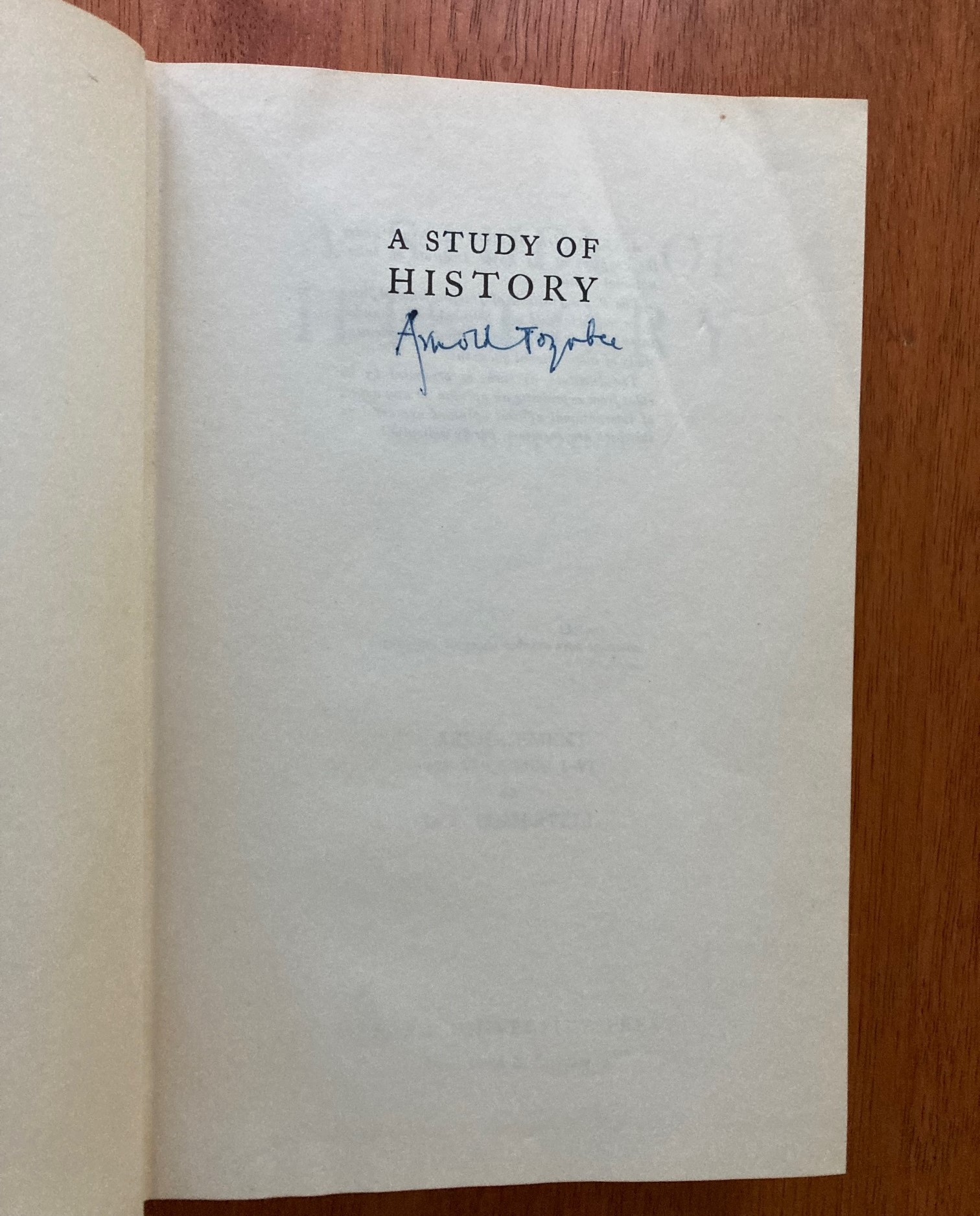 A Study Of History …