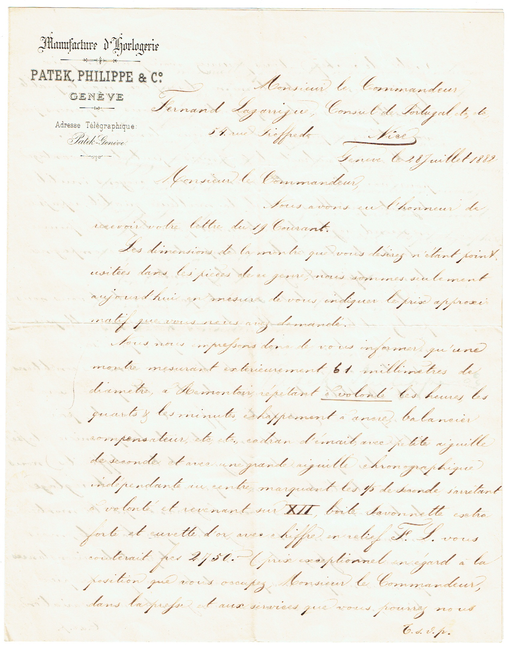 Letter Signed. Pate…