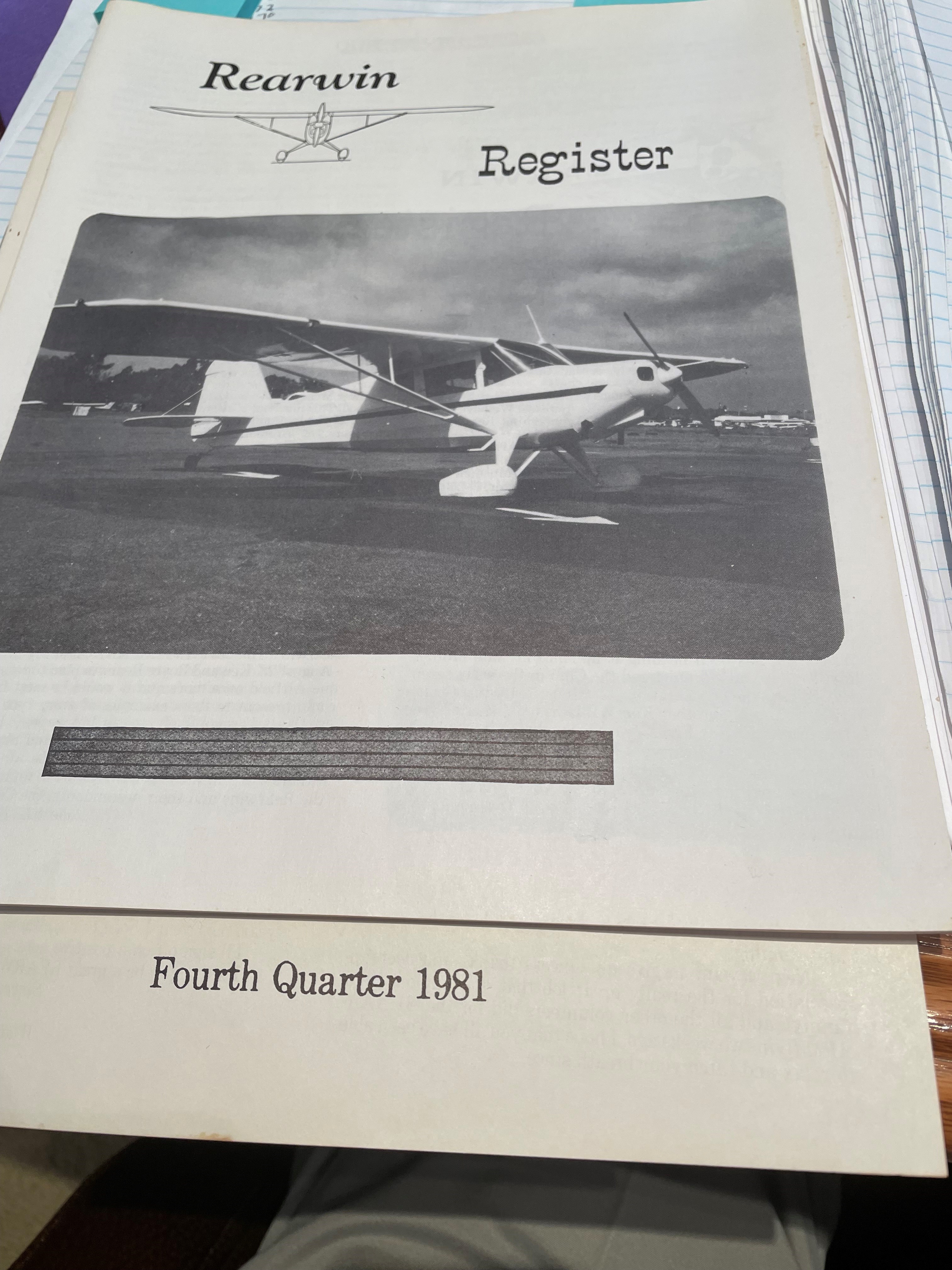 Rearwin Register Robert L Taylor