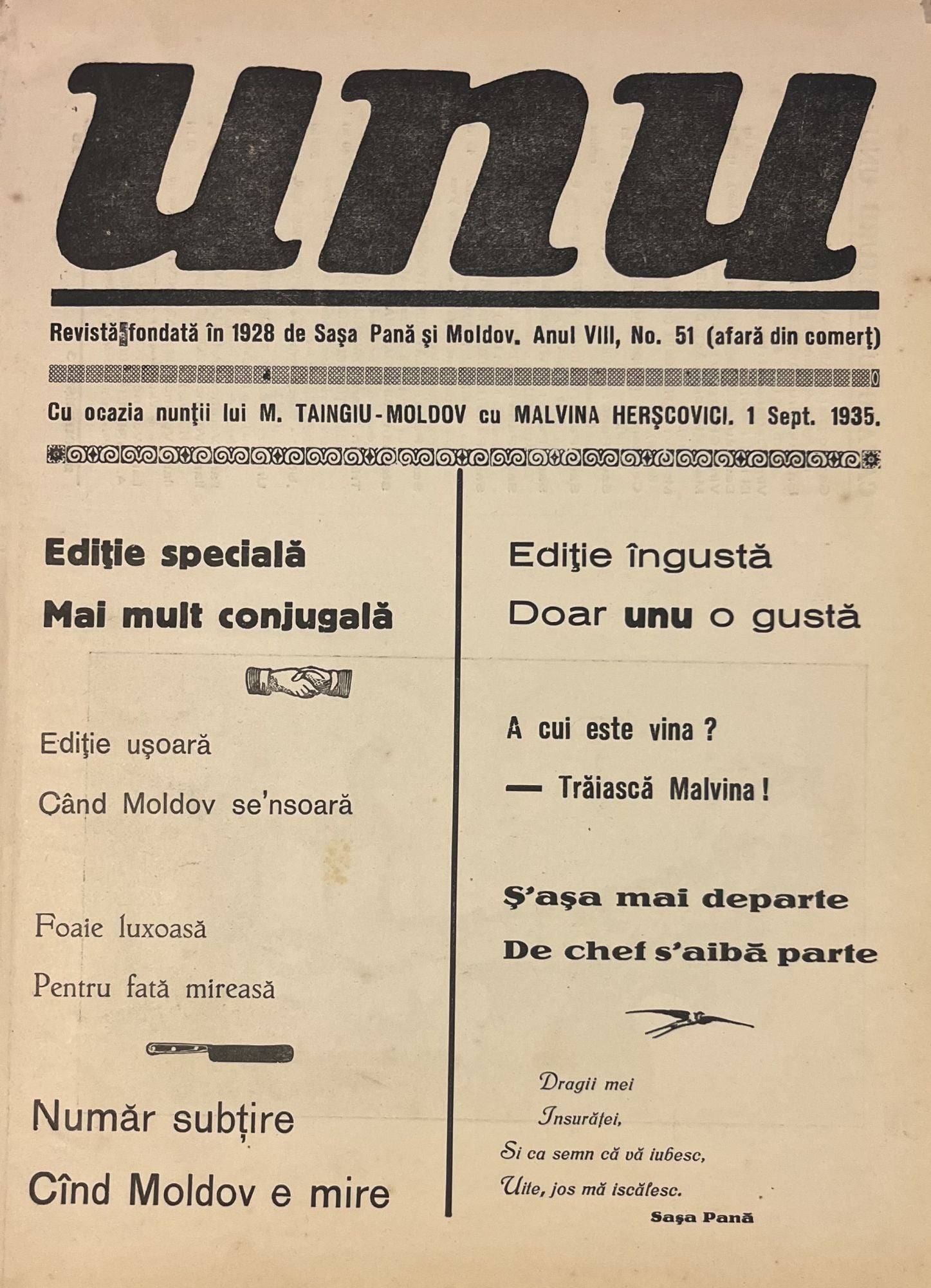 Unu Nr 51 Sasa Pan …