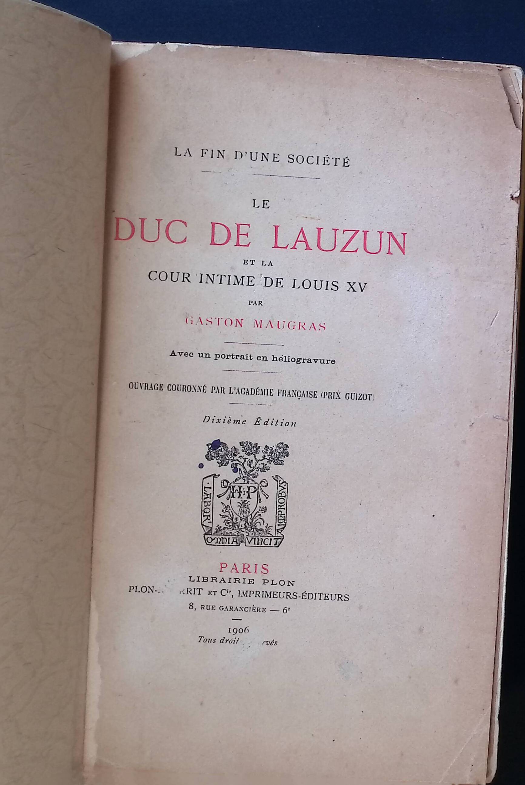 Le Duc De Lauzun Et…