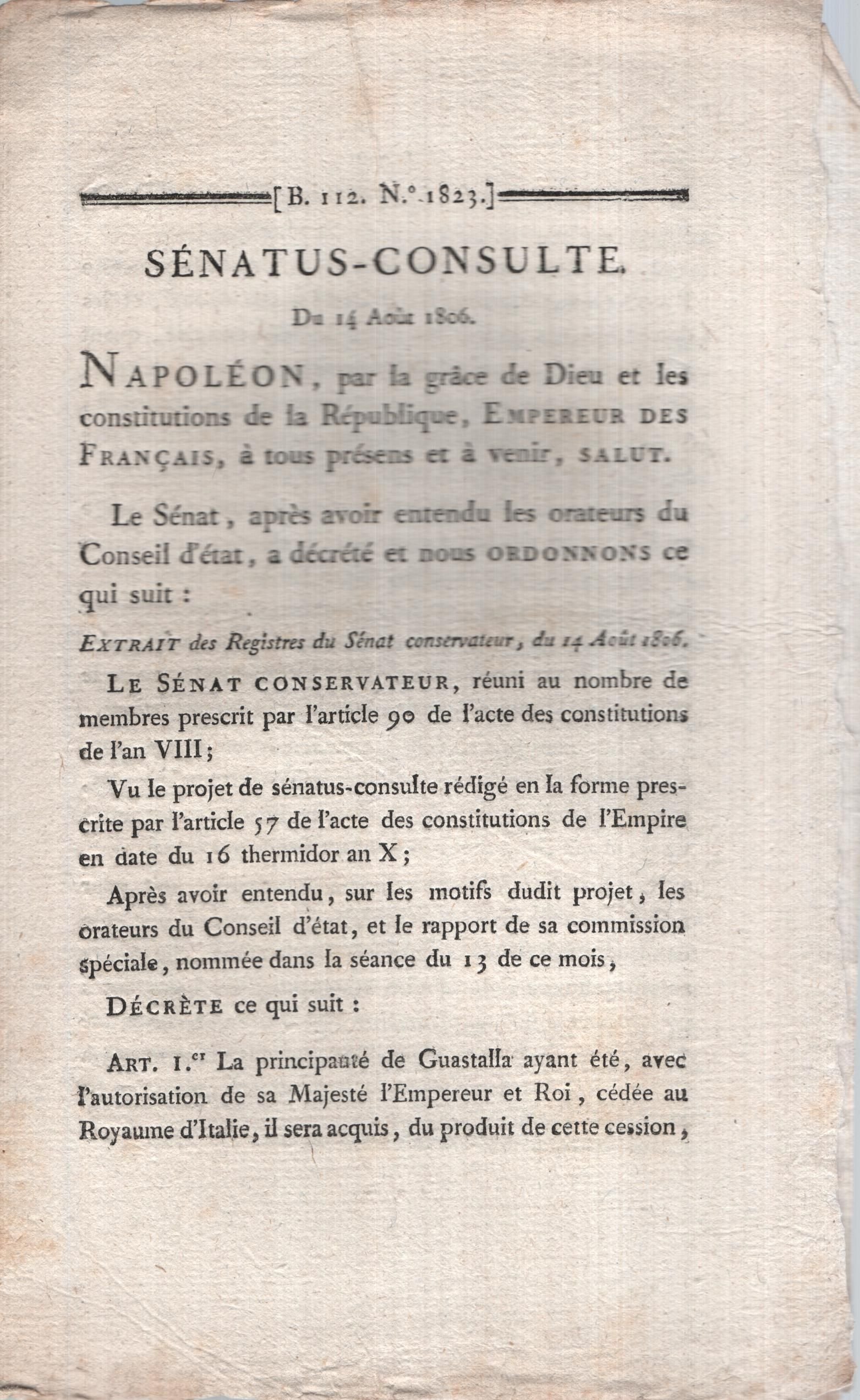 SENATU-CONSULTE Du …