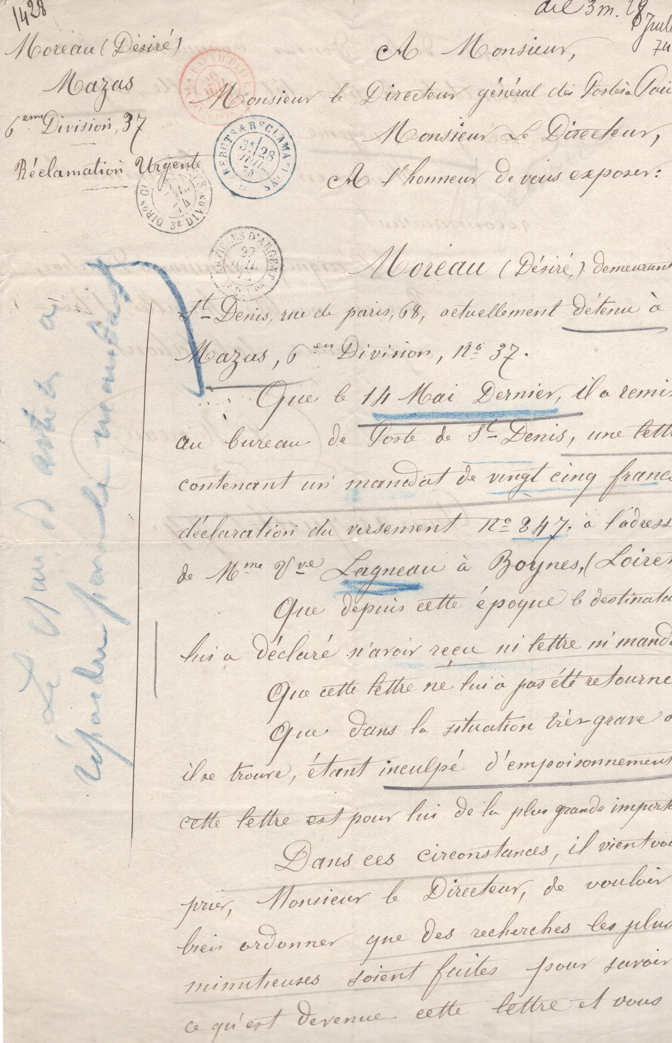 Lettre Manuscrite S…