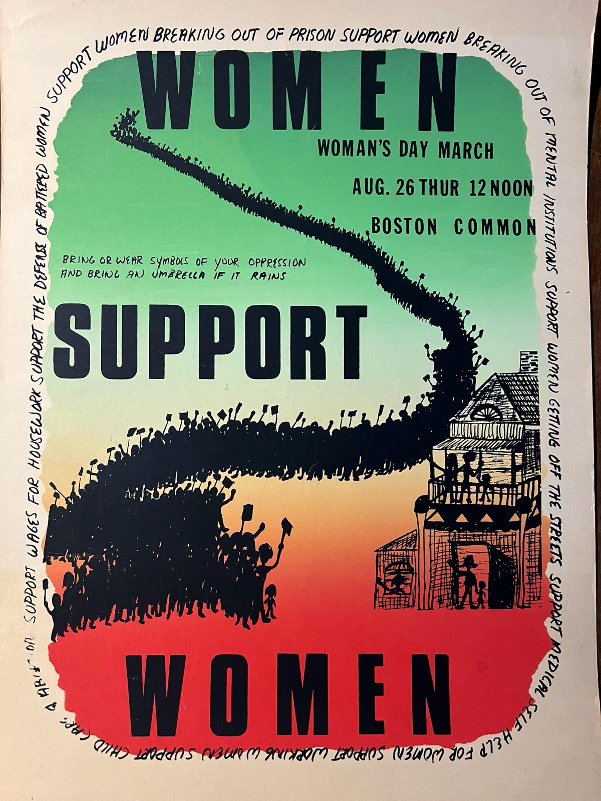 Poster Boston Women support women, Woman's day March, August 26 Boston Common, [s.d.] after 1910, 1 p. [Vrouwendag Amerika] [ ]