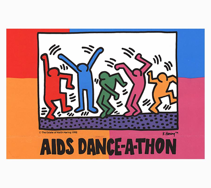 Keith Haring AIDS Dance-A-Thon poster 1992 (vintage Keith