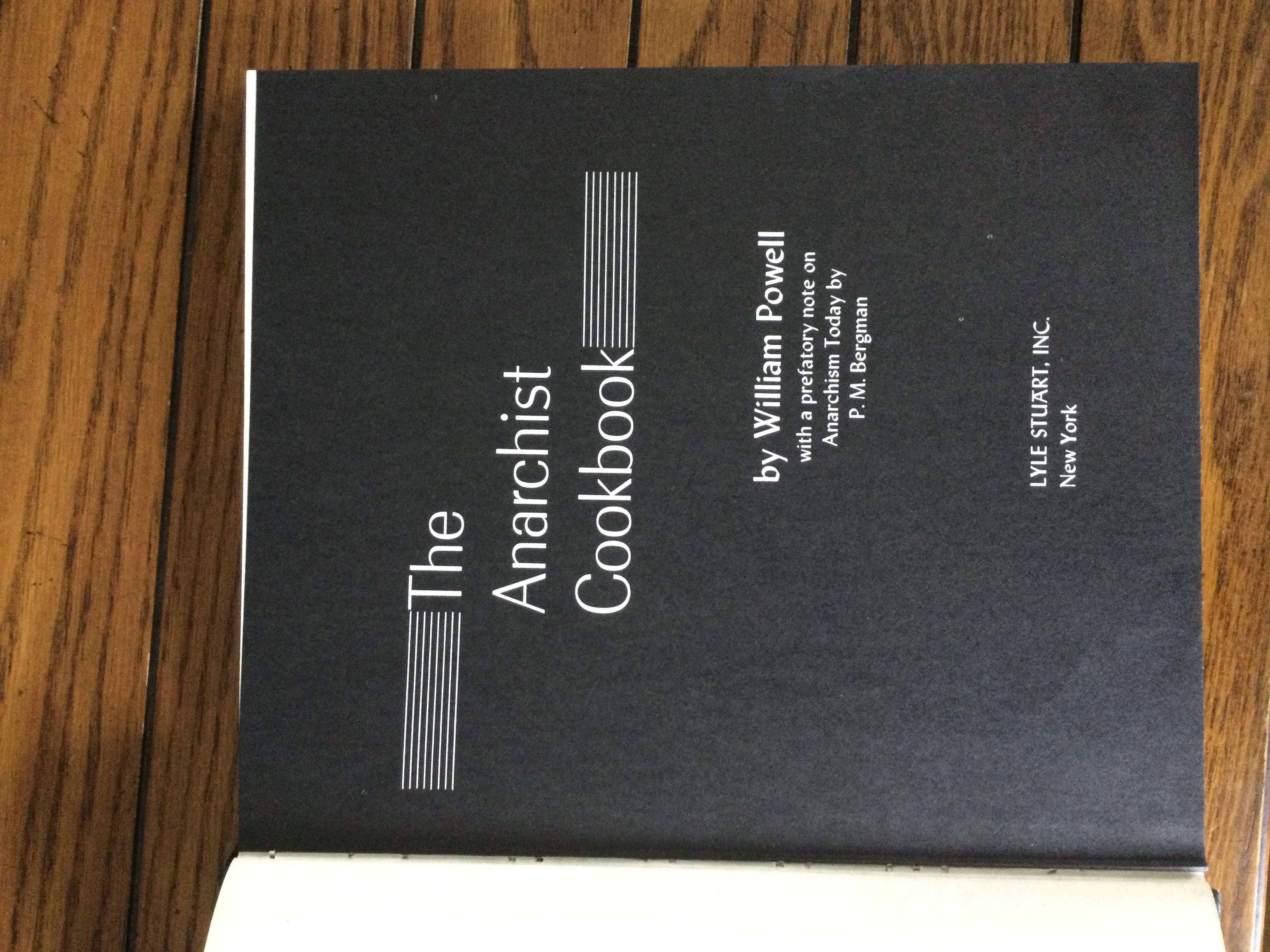The Anarchist Cookbook by William Powell Very Good Hardcover (1971