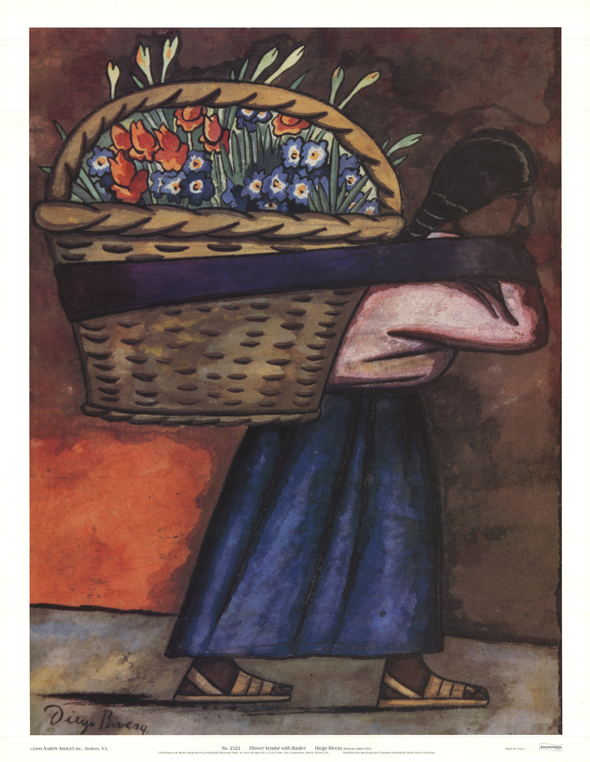 DIEGO RIVERA Flower Vendor With Basket (With Text), 2000 Rivera, Diego [Très bon]