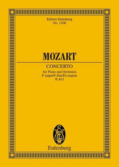 Konzert Nr. 11 F-Dur : mit allen von Mozart selbst stammenden Kadenzen. KV 413. Klavier und Orchester. Studienpartitur., Eulenburg Studienpartituren - Wolfgang Amadeus Mozart