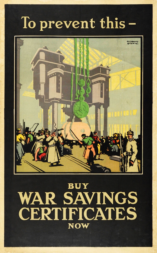 Original Vintage Poster German Slavery UK War Savings WWI [ ]