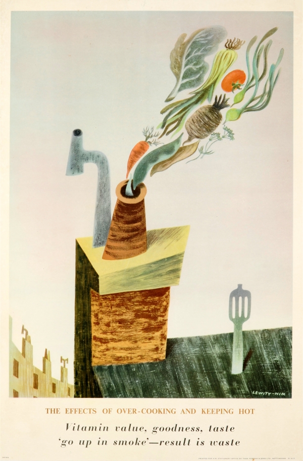 Original Vintage Poster The Effects of Over-Cooking WWII [ ]