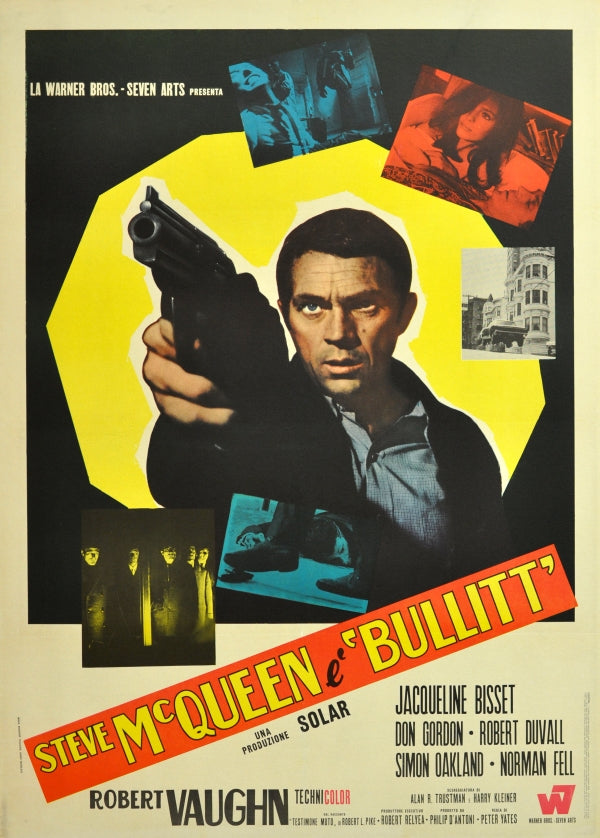 Original Vintage Poster Bullitt Steve McQueen Italian [ ]